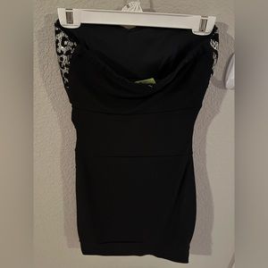 Homecoming or party dress, strapless with cheetah rhinestones from ruby rox